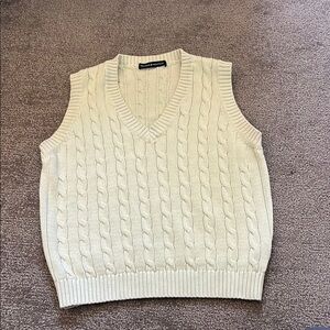 Brandy Melville Women'sMint Green Cable knit Sweater Vest Size S